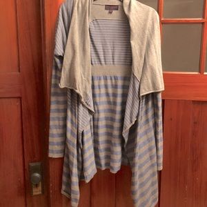 cozy blue striped cardigan